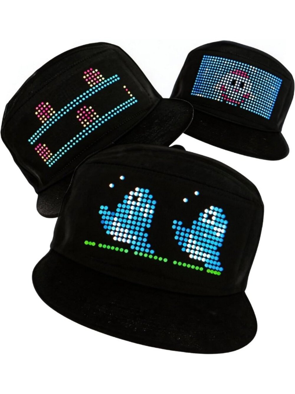 Programmable LED Hat with Scrolling Messages - Light Up Customizable Cap
